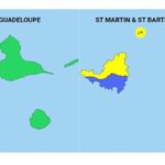 Retour au vert, en Guadeloupe. Les collectivités du Nord toujours en jaune.